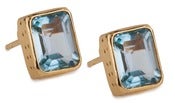 Image of Kara Ackerman <i> Judie <i/> Emerald Cut Stud Blue Topaz Earrings