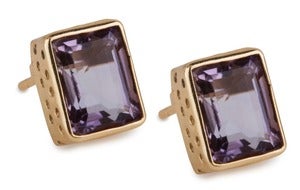 Image of " New " Kara Ackerman <i> Judie <i/> Emerald Cut Amethyst Stud  Earrings