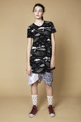 Image of Nazca Landscape Print Flared T Dress