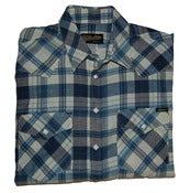 Image of Blue Plaid Western Woven Shirt
