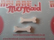 Image of Kitsch Rockabilly Punk Acrylic Bone Shape Stud Earrings