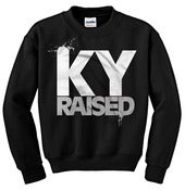 Image of Ky Raised Crewneck Sweatshirt in Black / White / Grey