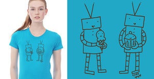 Image of CakeSpy Robots Eating Cupcakes T-Shirt