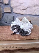Image of Vintage Lace Bow Leather Cuff with Vintage Pearl Detail