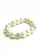 Image of 1 Row Pearl And Multiple Diamante Balls Bracelet