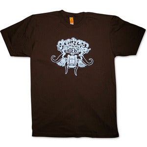 Image of MUSTACHE RIDERS - men’s brown/blue t-shirt