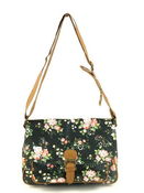 Image of Floral Coated Canvas Shopper Bag Navy