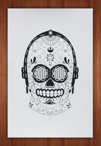 Image of C3P0 Sugar Skull Print