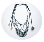 Image of Small Deconstructed Arrowhead necklace, with citrine and geode