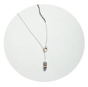 Image of Lariat necklace with sliced geode pendant 