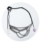 Image of Large Deconstructed Arrowhead necklace with quartz and amethyst