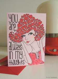 Image of Love Card, Red Hearts illustration