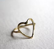Image of 14k Gold Open Heart Ring