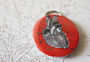 Image of anatomical heart bottle opener keychain