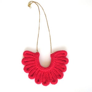 Image of Hawk Necklace, hand-knitted - Red