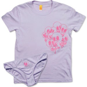 Image of SKULLSALOT - women’s lavender tee & undies set