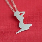 Image of 1950's Pin-Up Girl Silhouette Necklace in Silver