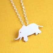 Image of Elephant Silhouette Necklace in Silver