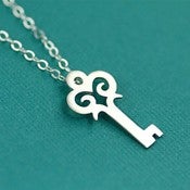 Image of Old World Skeleton Key Necklace in Silver