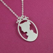 Image of Modern Victorian Cameo Necklace in Silver