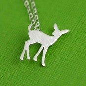 Image of Forest Fawn Necklace in Silver 