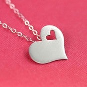Image of I Carry Your Heart Necklace in Silver 