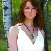 Image of Woodland Goddess Necklace: Green Turquoise, Blue Topaz, Labradorite and Sterling Silver, OOAK