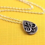 Image of Teardrop Fleur de Lis Necklace in Silver