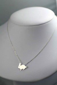 Image of Buddy Bunny Silhouette Necklace in Silver 