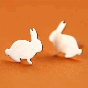 Image of Buddy Bunny Silhouette Necklace in Silver 