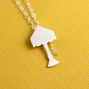 Image of Vintage Style Lamp Silhouette Necklace in Silver 