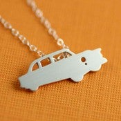 Image of 1950's Hot Rod Silhouette Necklace in Silver 