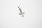 Image of INVERTED Silver CROSS Earring