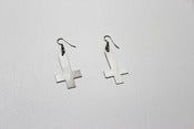 Image of INVERTED Silver CROSS Earring Pair