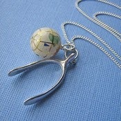Image of Wish For The World Sterling Silver Wishbone Necklace