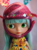 Image of Hand Felted Dolly Helmet Hat for Blythe Pullip & Simillar Dolls