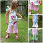 Image of "Design Your Own" Girls Ruffle Capri Pants
