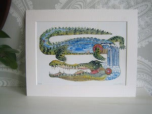 Image of Crocodile in the river - Print 