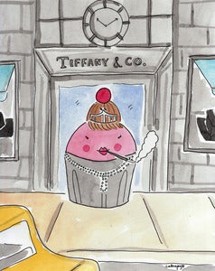 Image of Cupcake at Tiffany's Print by CakeSpy