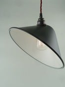 Image of enamel factory shade | angled reflector | matt black