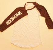 Image of #DOWORK. Baseball Tee (White & Brown)