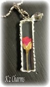 Image of 1/2 x 2" Real Pressed Rose Bud Solder Charm
