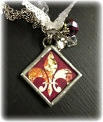 Image of 1x1  Fleur de lis Diamond shape Solder Charm