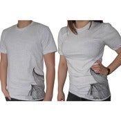 Image of T-Shirt Bloodgroup Motiv "Flower", Farbe hellgrau/ash grey