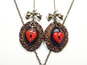 Image of Locked Heart with Bow Drop Earrings VALENTINES SPECIAL!