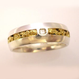 Image of Gold Nugget Wedding Band
