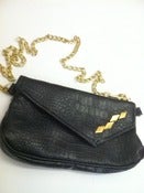 Image of Black/Gold PD Alligator Clutch/Fanny
