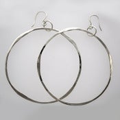 Image of Hand-Forged Hoop Earrings in 14k White Gold