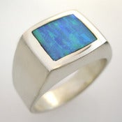 Image of Mens Square Kyocera Opal Ring