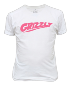 Image of WHITE/PINK GRIZZLY TEE